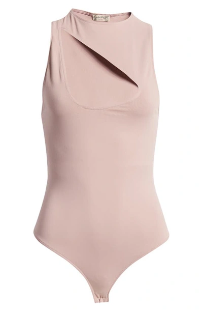 Shop Free People Keep It Going Cutout Sleeveless Bodysuit In Coral Mist