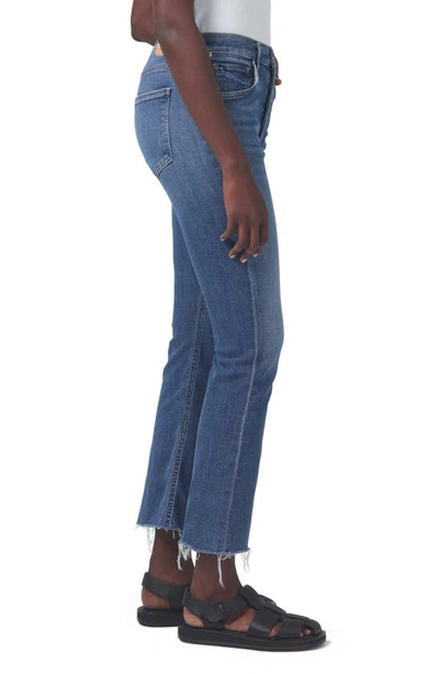 Shop Citizens Of Humanity Isola High Waist Fray Hem Crop Bootcut Jeans In Lawless