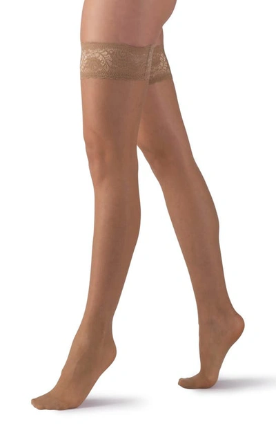 Lechery Glossy 20 Sheer Thigh High Stay-up Stockings In Natural