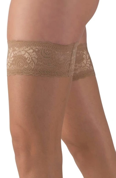 Lechery Glossy 20 Sheer Thigh High Stay-up Stockings In Natural