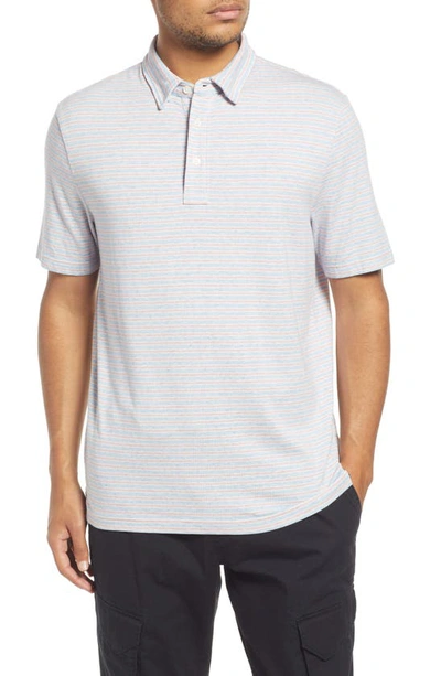 Shop Faherty Movement Polo Shirt In Horizon Line Stripe