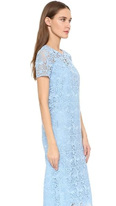 Shop Nina Ricci Lace Dress In Sky Blue