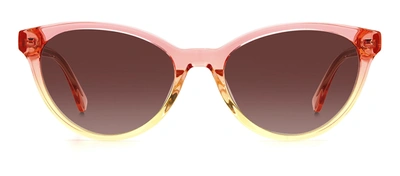 Shop Kate Spade Adeline/g/s Ha 0gvz Cat Eye Sunglasses In Brown