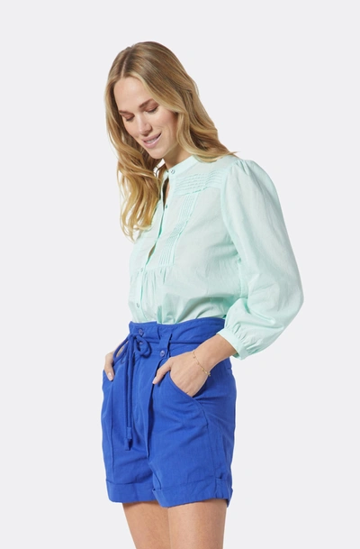 Shop Joie Vesta Long Sleeve Cotton Top In Blue