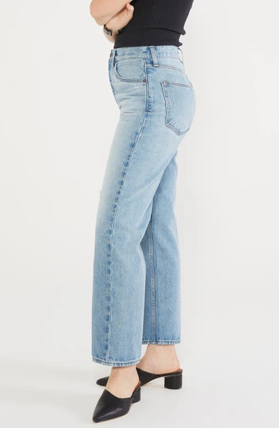 Shop Etica Tyler High Waist Straight Leg Ankle Jeans In Current