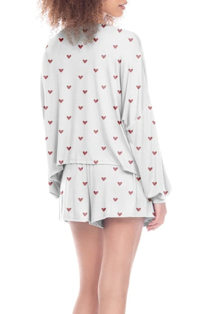 Honeydew Intimates All American Long Sleeve Shortie Pajamas In Ivory Hearts