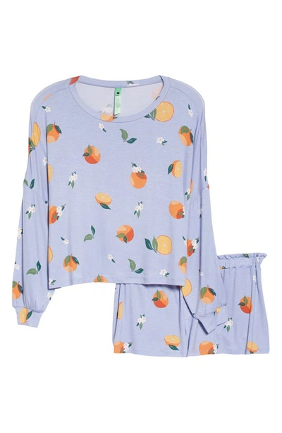 Shop Honeydew Intimates All American Long Sleeve Shortie Pajamas In Capri Oranges