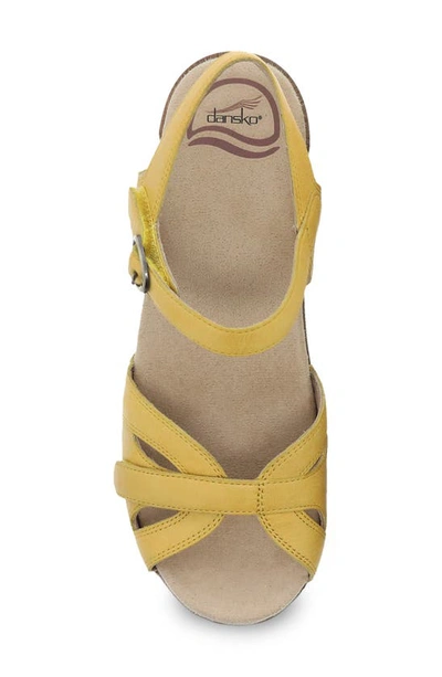 Shop Dansko Season Sandal In Yellow Milled