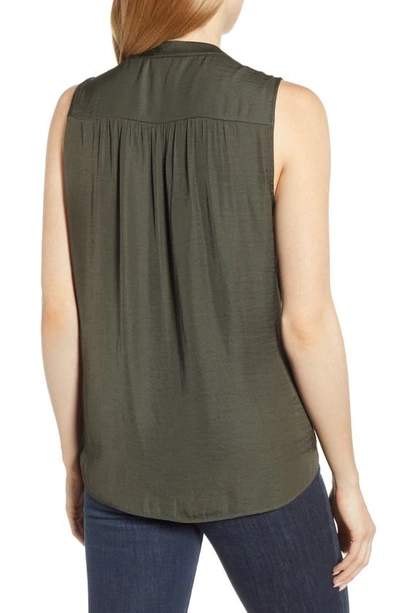 Shop Vince Camuto Rumpled Satin Blouse In New Rich Olive