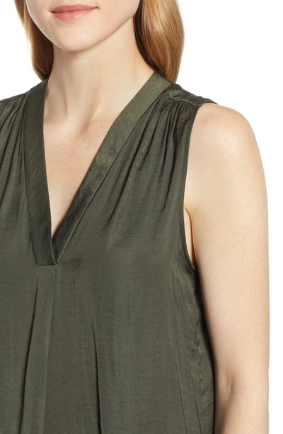 Shop Vince Camuto Rumpled Satin Blouse In New Rich Olive