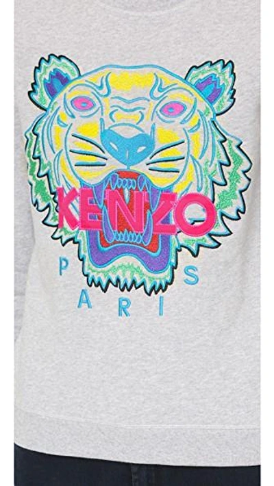 Shop Kenzo Classic Tiger Sweatshirt In Light Grey