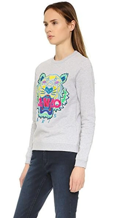 Shop Kenzo Classic Tiger Sweatshirt In Light Grey