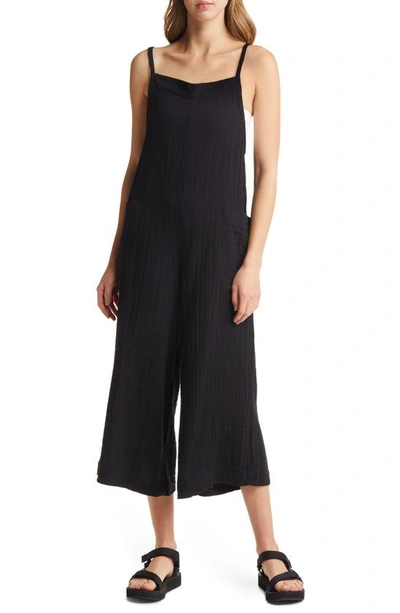 Rip Curl Premium Surf Cotton Gauze Jumpsuit In Black