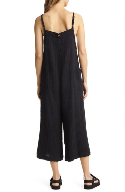 Rip Curl Premium Surf Cotton Gauze Jumpsuit In Black