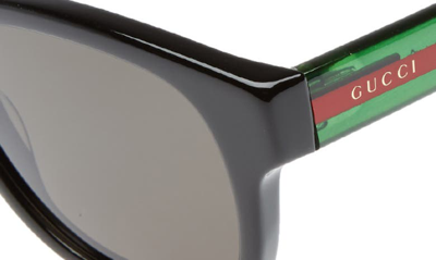 Shop Gucci Pop Web 52mm Sunglasses In Black Polar Grey Lens