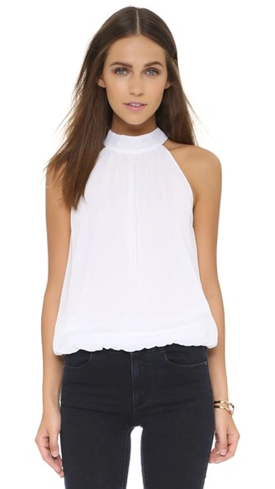 Shop Alice And Olivia Maris Gathered Halter Top In White