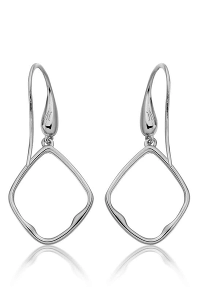 Shop Monica Vinader Riva Diamond Hoop Drop Earrings In Silver