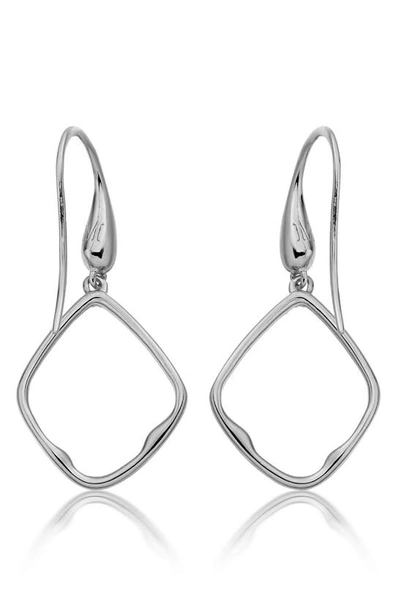 Monica Vinader 'riva' Diamond Hoop Drop Earrings In Silver