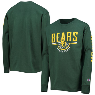 Shop Champion Youth  Green Baylor Bears Basketball Long Sleeve T-shirt In Hunter Green
