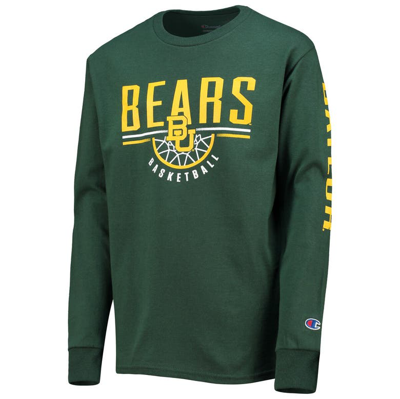 Shop Champion Youth  Green Baylor Bears Basketball Long Sleeve T-shirt In Hunter Green