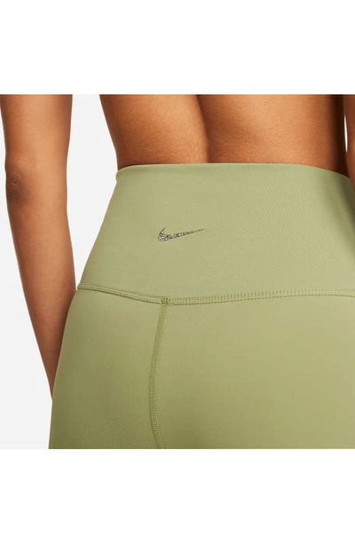 Shop Nike Yoga Dri-fit High Rise 7/8 Tights In Oil Green/ Iron Grey