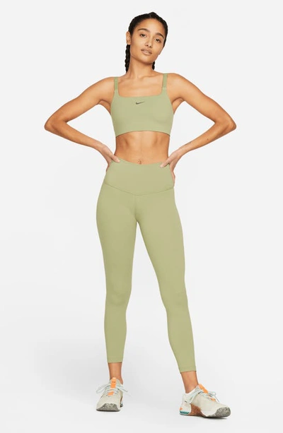 Shop Nike Yoga Dri-fit High Rise 7/8 Tights In Oil Green/ Iron Grey