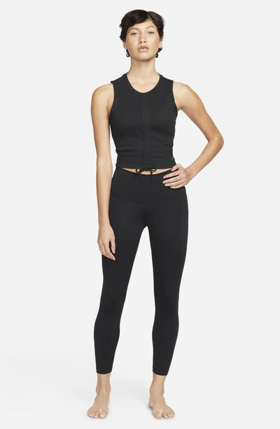 Shop Nike Yoga Dri-fit High Rise 7/8 Tights In Black/ Iron Grey