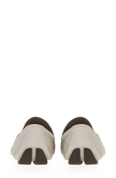 Shop Ferragamo Front 4 Driving Shoe In Calce Light Grey