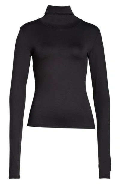 Shop Alo Yoga Soft Protection Long Sleeve Turtleneck Top In Black