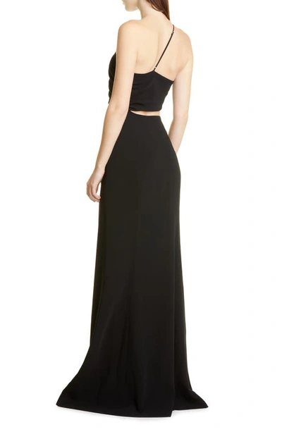 Shop Cinq À Sept Sandra One-shoulder Side Cutout Maxi Dress In Black