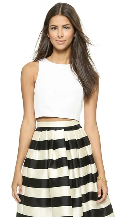Tibi Cropped Top In Ivory