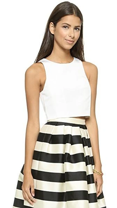 Shop Tibi Cropped Top In Ivory