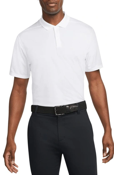 Shop Nike Dri-fit Piqué Golf Polo In White/ Black