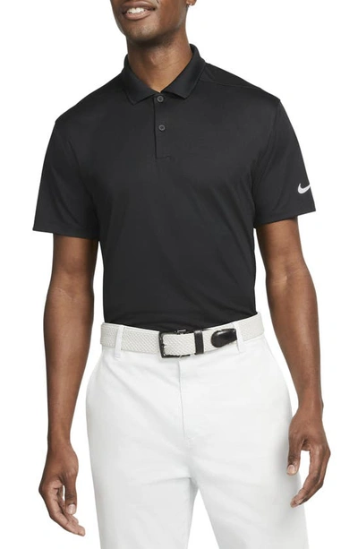 Shop Nike Dri-fit Piqué Golf Polo In Black/ White