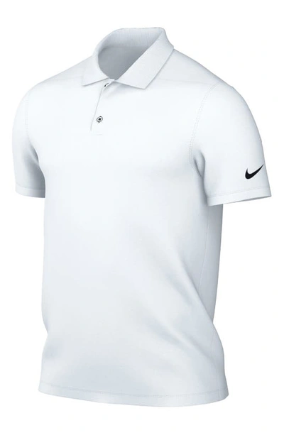 Shop Nike Dri-fit Piqué Golf Polo In White/ Black