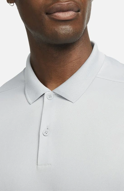 Shop Nike Dri-fit Piqué Golf Polo In Light Smoke Grey/ White