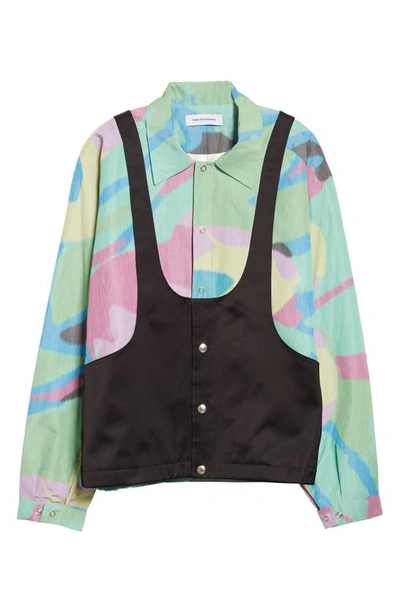 Kiko Kostadinov Multicolor Elio Jacket In Botanico / Black Ink