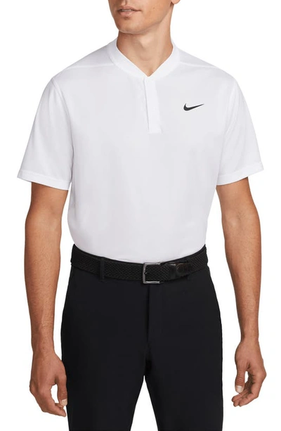 Shop Nike Dri-fit Victory Blade Collar Polo In White/ Black