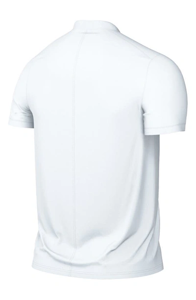 Shop Nike Dri-fit Victory Blade Collar Polo In White/ Black