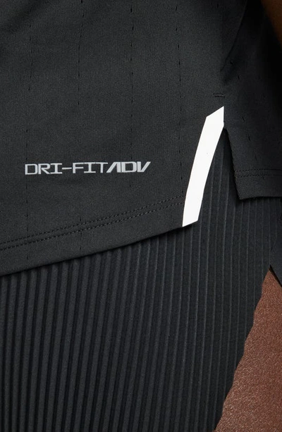Shop Nike Dri-fit Adv Aeroswift Racing Singlet In Black/ White