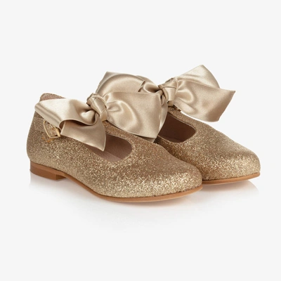 Shop Children's Classics Girls Gold Glitter T-bar Shoes