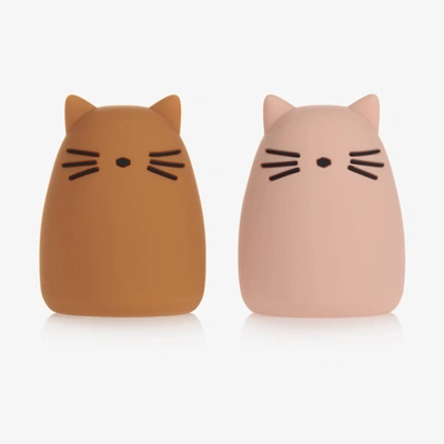 Shop Liewood Cat Night Lights (2 Pack) In Pink