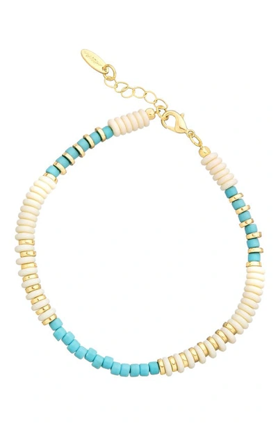 Shop Ettika Ocean Tide Bead Anklet In Turquoise