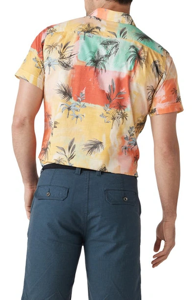 Shop Rodd & Gunn Bay Of Many Coves Short Sleeve Cotton Button-up Shirt In Mimosa