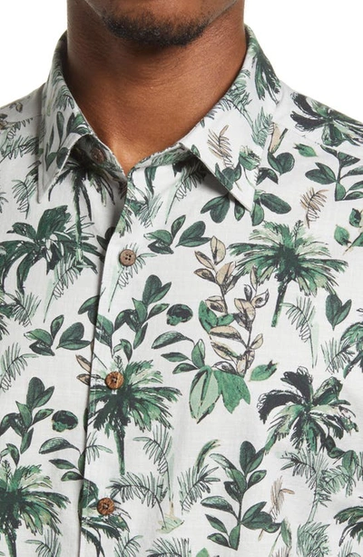 Rodd & Gunn Sabre Peak Print Short Sleeve Cotton Button-up Shirt In Forest