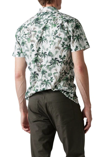 Rodd & Gunn Sabre Peak Print Short Sleeve Cotton Button-up Shirt In Forest