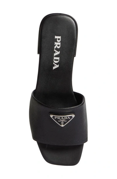 Shop Prada Logo Slide Sandal In Black
