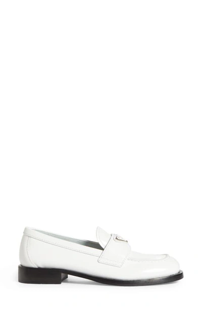 Shop Prada Logo Loafer In White