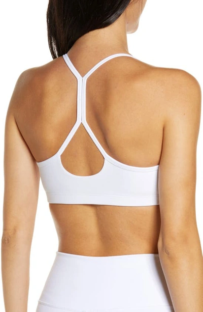 Shop Beyond Yoga Space Dye Slim Racerback Sports Bra In Cloud White