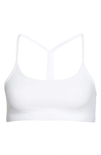 Shop Beyond Yoga Space Dye Slim Racerback Sports Bra In Cloud White